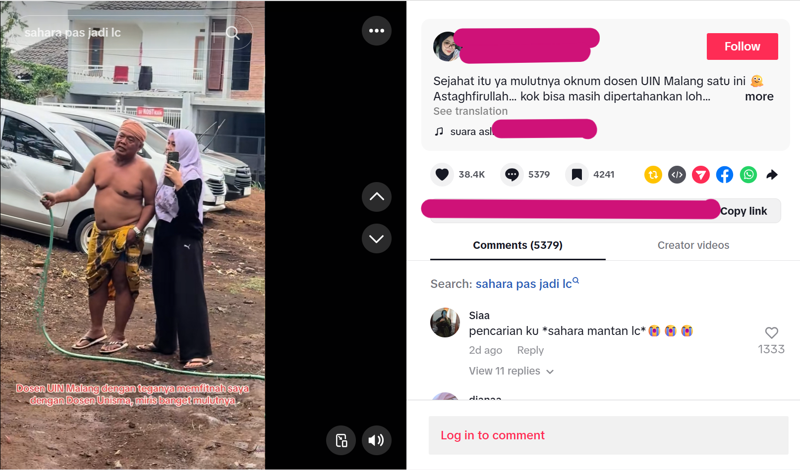 Postingan Sahara (Tiktok)